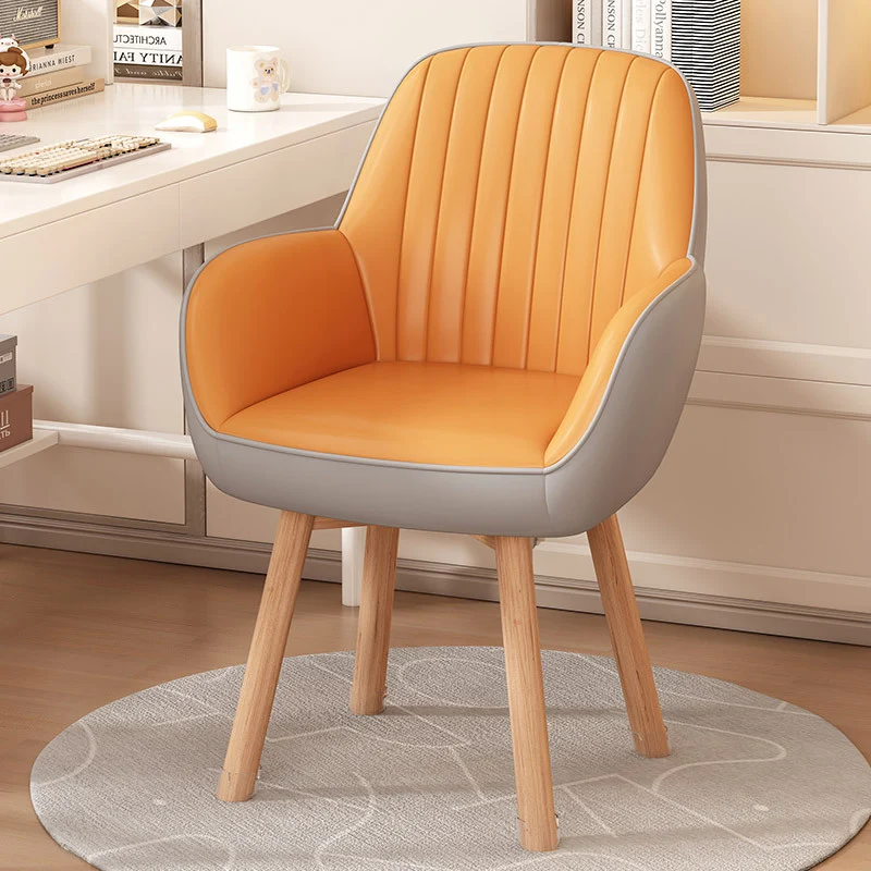 Modern Minimalist Trapezoidal Square Velvet Synthetic Fabric Wood Vanity Stool Backrest Arm For Bedroom