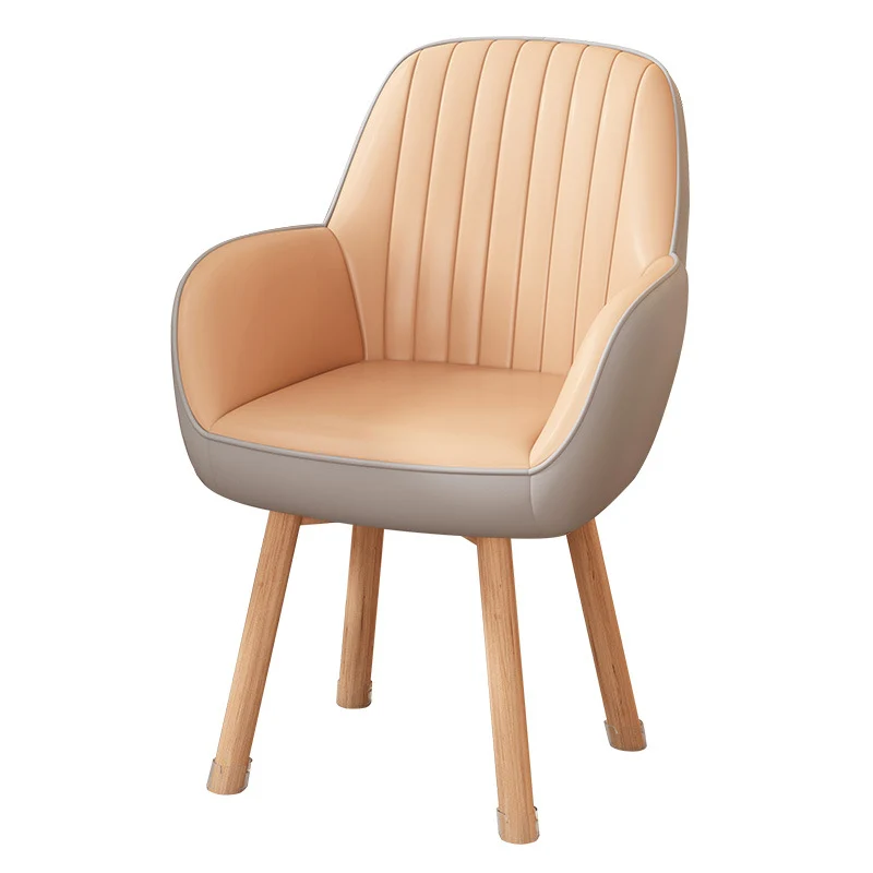 Modern Minimalist Trapezoidal Square Velvet Synthetic Fabric Wood Vanity Stool Backrest Arm For Bedroom