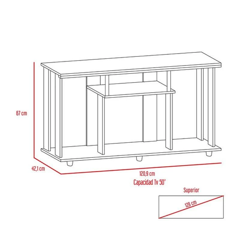 Mesa para TV Alpin, Wengue, con Espacio para Televisor de hasta 50 Pulgadas