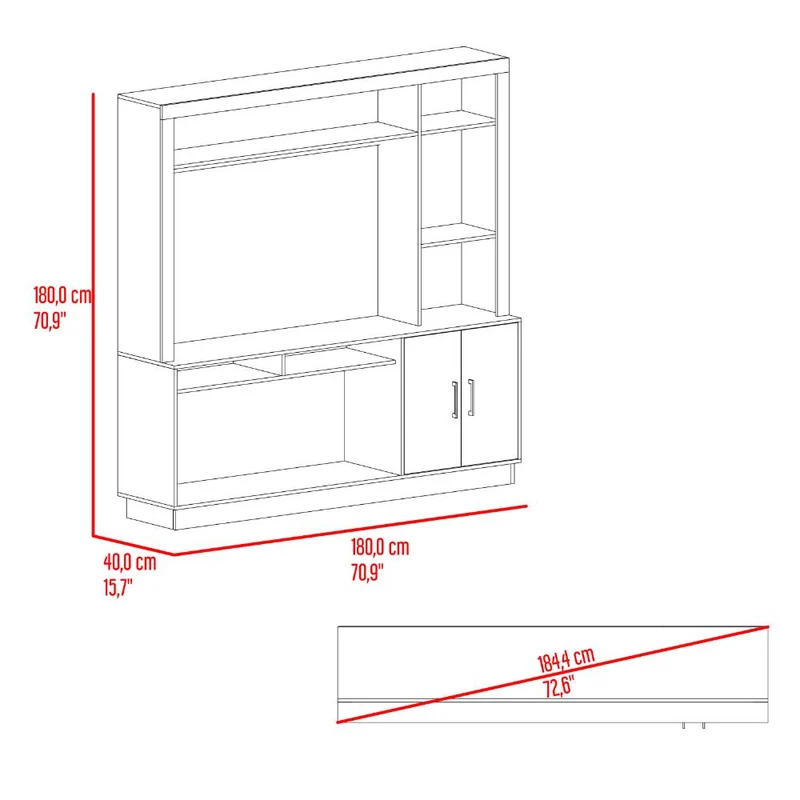 Mesa para TV Romeo, Cartagena, con Espacio para Televisor de hasta 55 Pulgadas