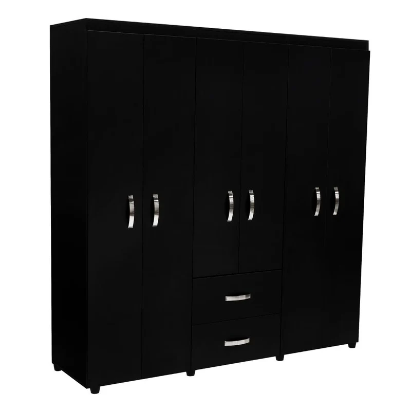 Clóset Bariloche Bombay, Wengue, Variedad de Entrepaños y Seis Puertas Abatibles