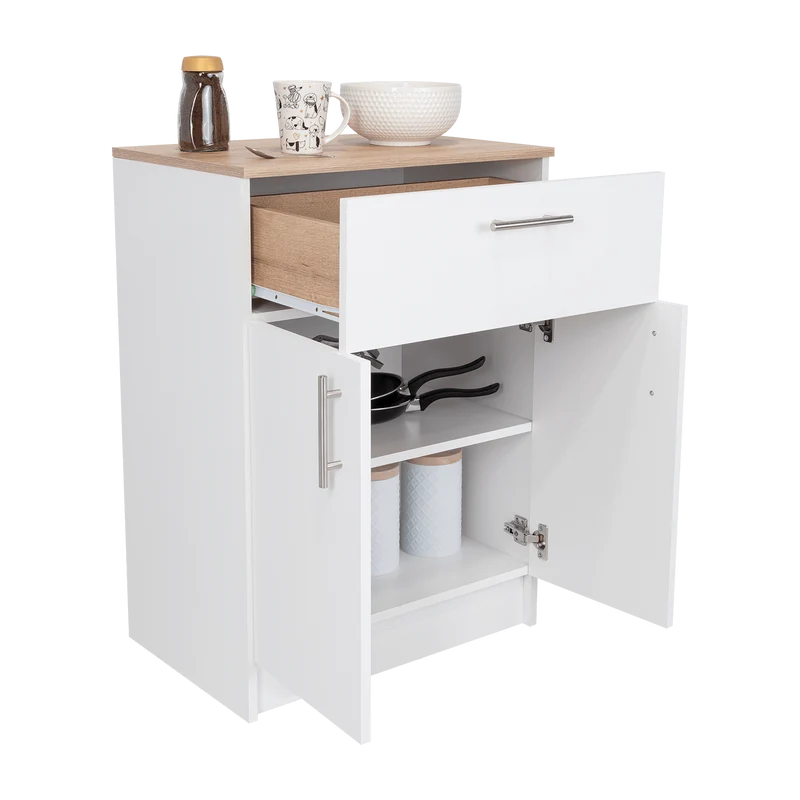 Organizador Multiusos Deneb, Blanco y Café Claro, con Dos Puertas Batientes ZF
