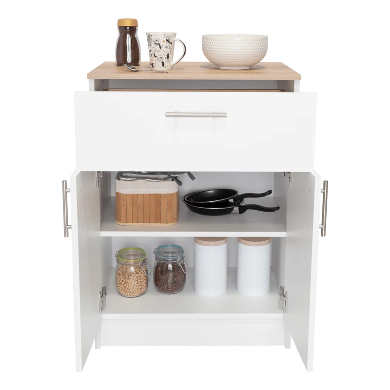 Organizador Multiusos Deneb, Blanco y Café Claro, con Dos Puertas Batientes ZF