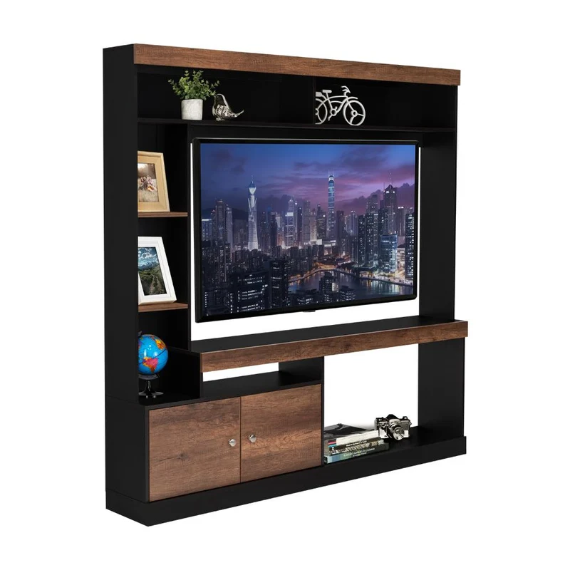 Mesa para TV Classic, Wengue y Avellana, para Televisor de 55 Pulgadas