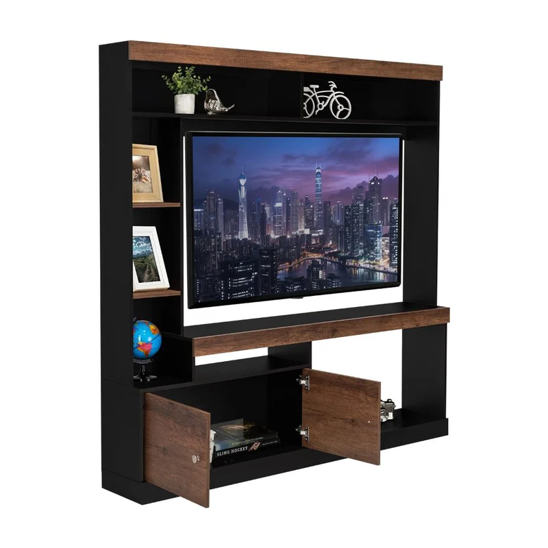 Mesa para TV Classic, Wengue y Avellana, para Televisor de 55 Pulgadas