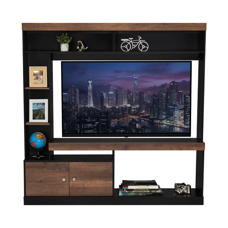 Mesa para TV Classic, Wengue y Avellana, para Televisor de 55 Pulgadas
