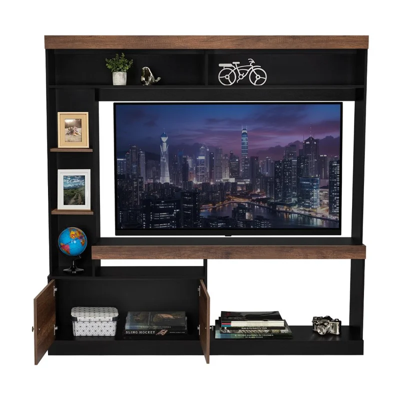 Mesa para TV Classic, Wengue y Avellana, para Televisor de 55 Pulgadas