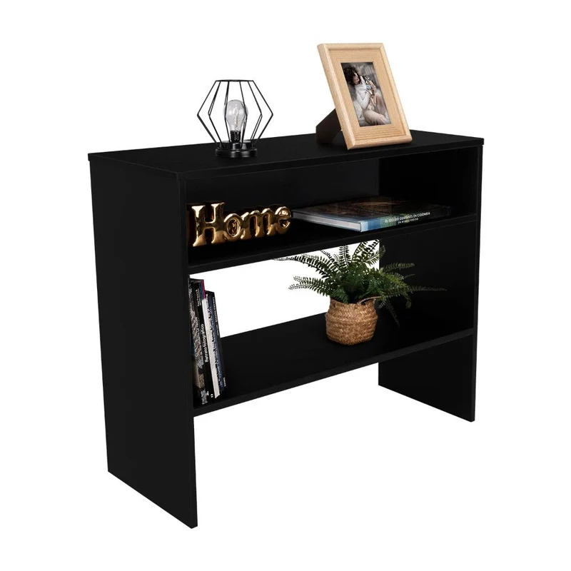 Mesa Auxiliar Ascher, Wengue, con Dos Entrepaños