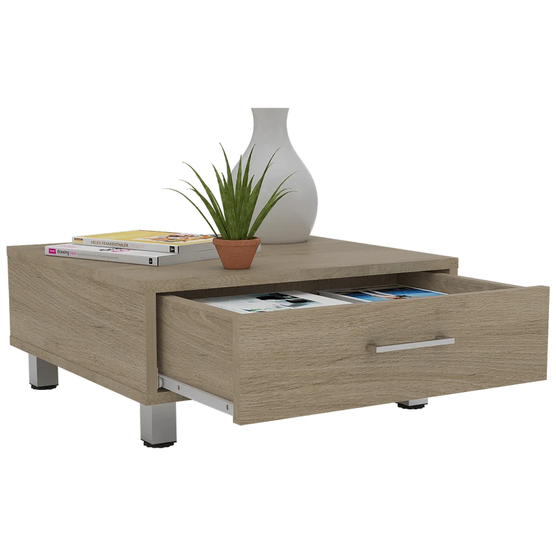 Mesa de Centro Ascher, Beige, con un Cajón