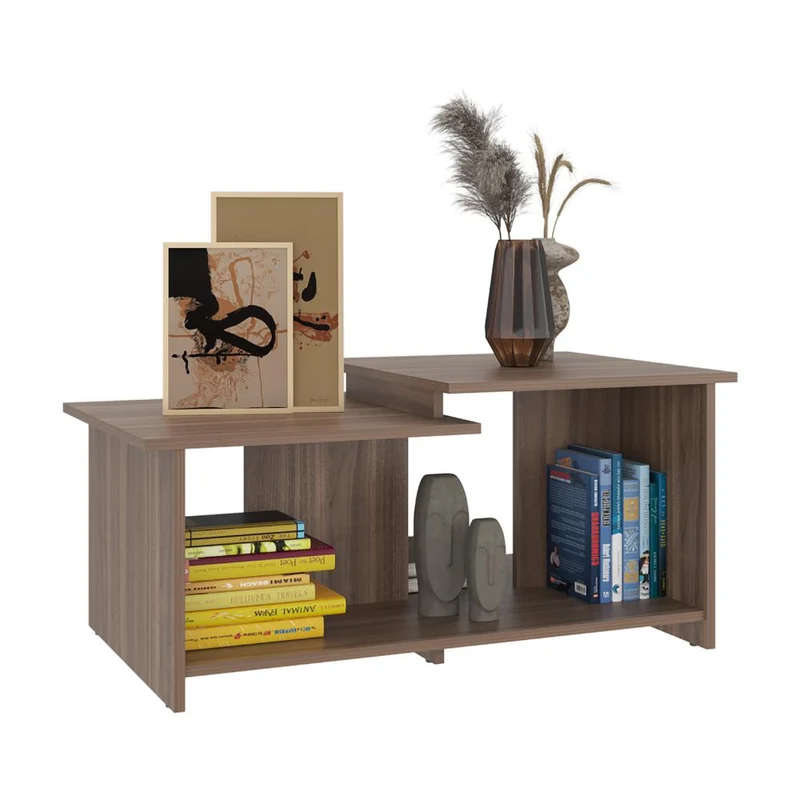 Mesa de Centro Wema, Avellana, con Amplia Superficie