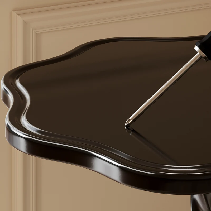 Modern Art Deco Petal Spiral Round PP End Table 1-Tier For Living Room