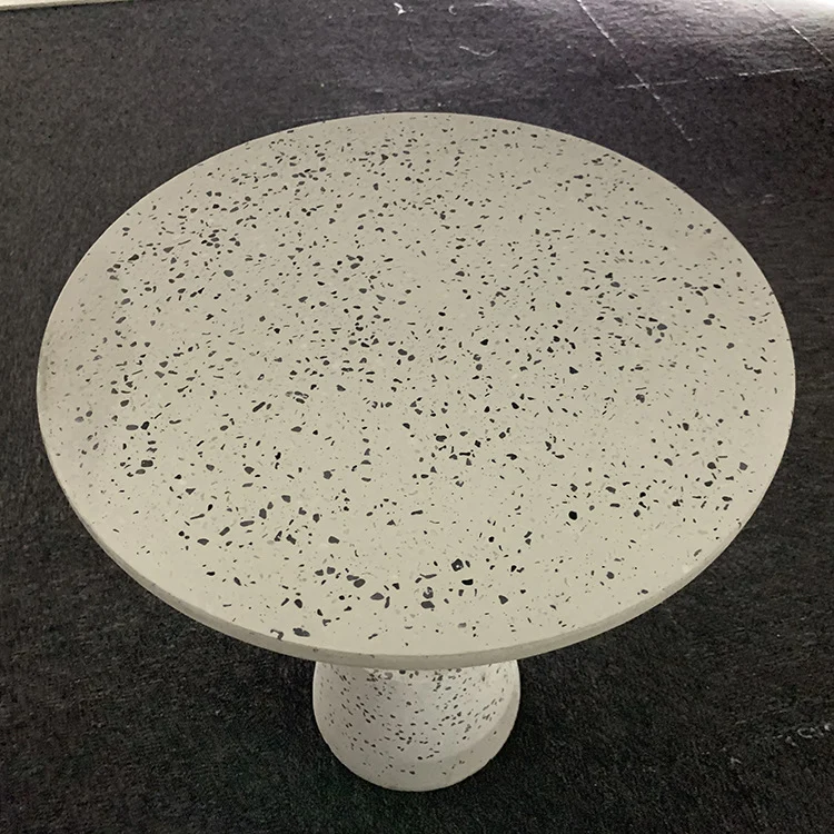 Contemporary Scandinavian Round Tapered Graphite Iron End Table 1-Tier For Living Room