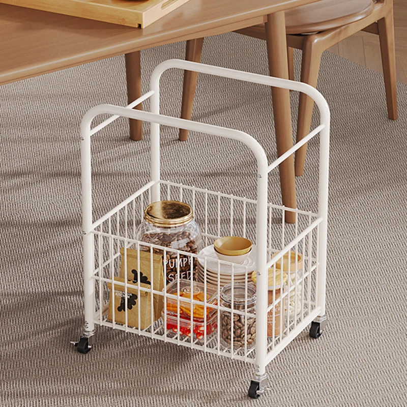 Modern Minimalist Removable Rectangular Nan Bamboo Steel Tube End Table 1-Shelf 1-Storage For Living Room