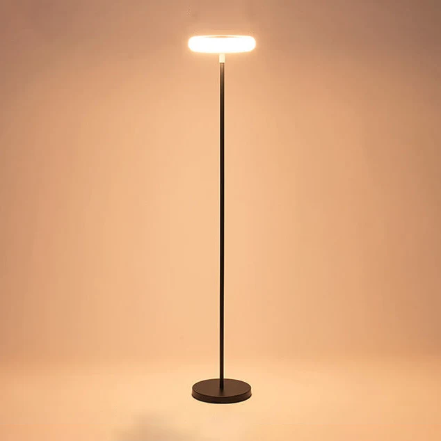 Modern Simplicity Solar Rechargeable Waterproof Round Aluminum PE LED Standing Floor Lamp Outdoor Light For Garden