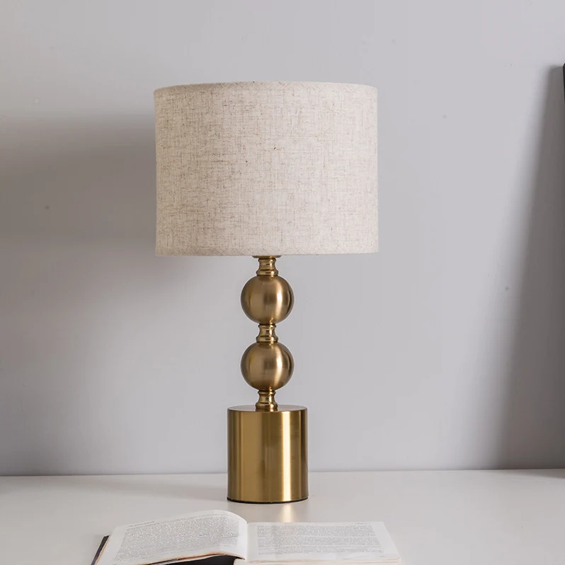 Contemporary Luxury Cylinder Iron Fabric 1-Light Table Lamp For Living Room