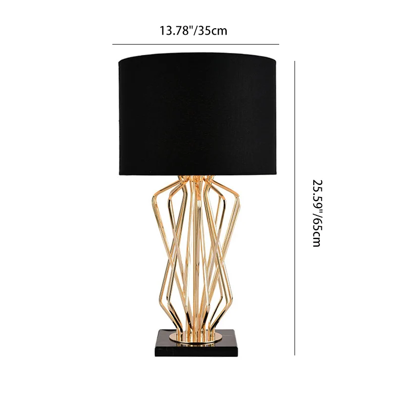 Contemporary Luxury Cylinder Iron Fabric 1-Light Table Lamp For Living Room
