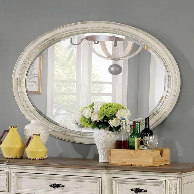 Furniture of America Arcadia CM3150WH-MO Oval Mirror