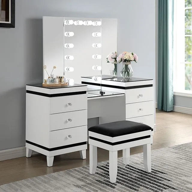 Furniture of America Madonna CM-DK824WH-PK Vanity Set