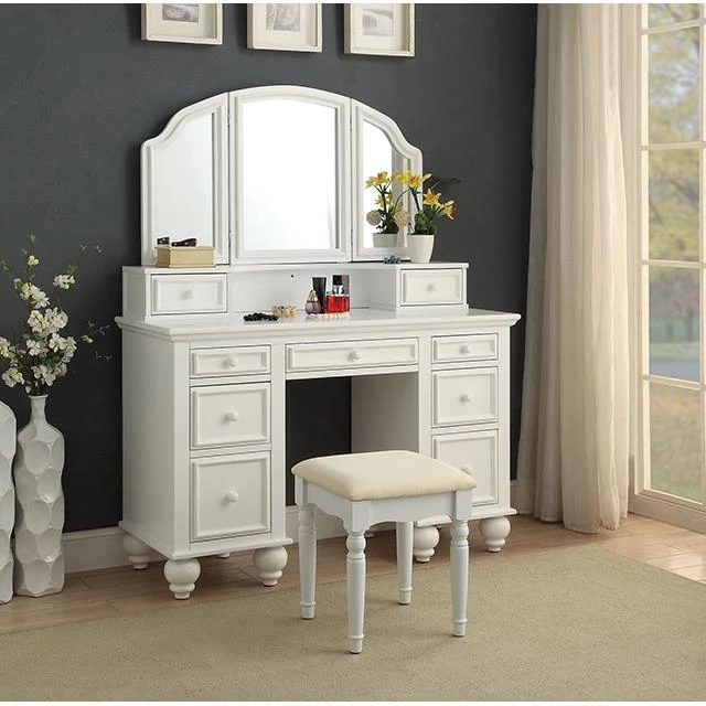 Furniture of America Athy CM-DK6848WH Vanity w/ Stool