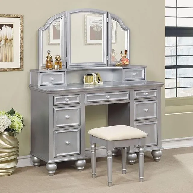 Furniture of America Athy CM-DK6848SV Vanity w/ Stool