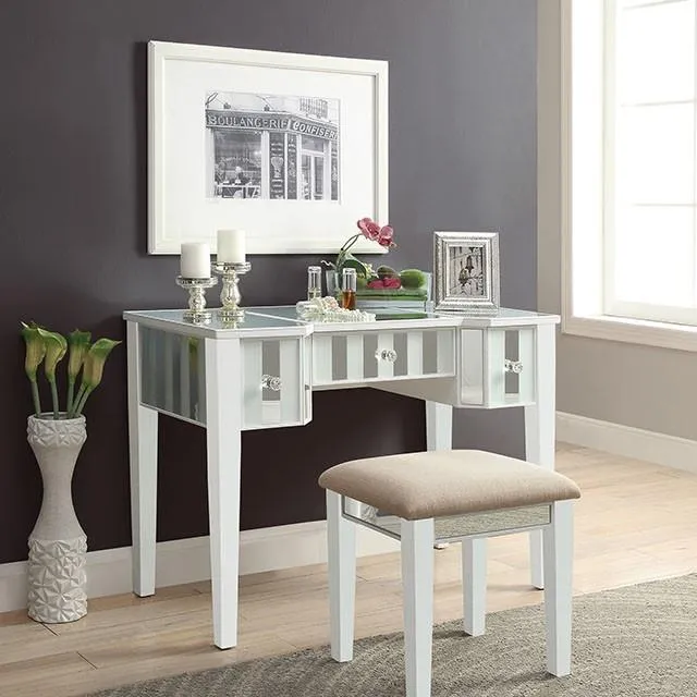 Furniture of America Joyce CM-DK6385WH-UPS3 Vanity w/ Stool