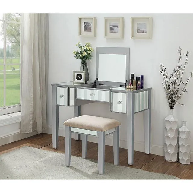 Furniture of America Joyce CM-DK6385SV-UPS3 Vanity w/ Stool