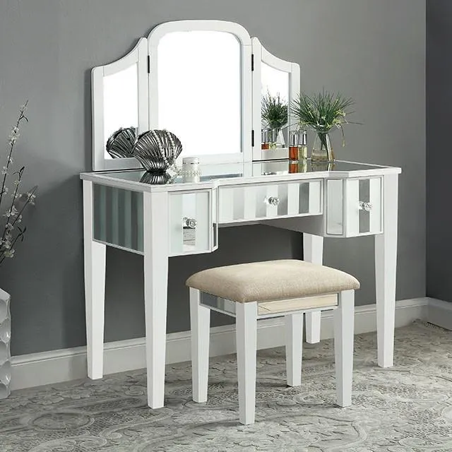 Furniture of America Cyndi CM-DK6361WH-UPS3 Vanity w/ Stool