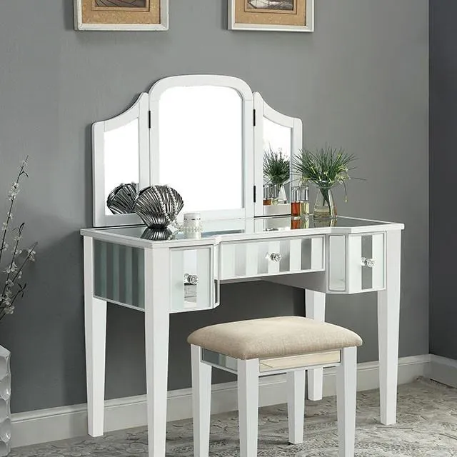 Furniture of America Cyndi CM-DK6361WH-UPS3 Vanity w/ Stool