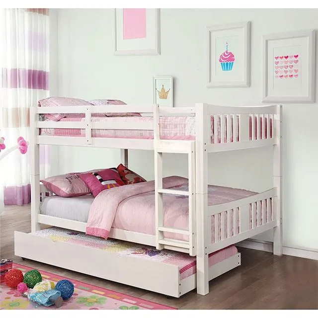 Furniture of America Cameron CM-BK929F-WH-BED-VN Full/Full Bunk Bed, White