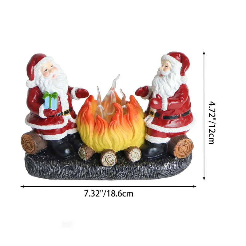 Modern Art Deco Battery Resin Plastic Flame Candle Santa Christmas Decoration LED Small Night Light For Bedroom