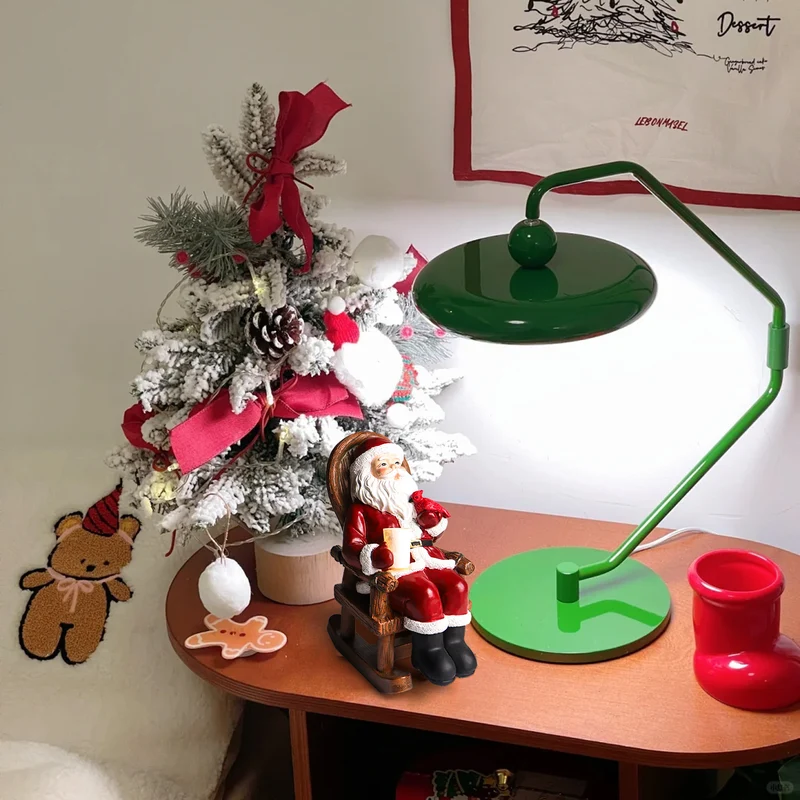 Modern Art Deco Solar Resin Candle Santa Christmas Decoration LED Small Night Light For Bedroom