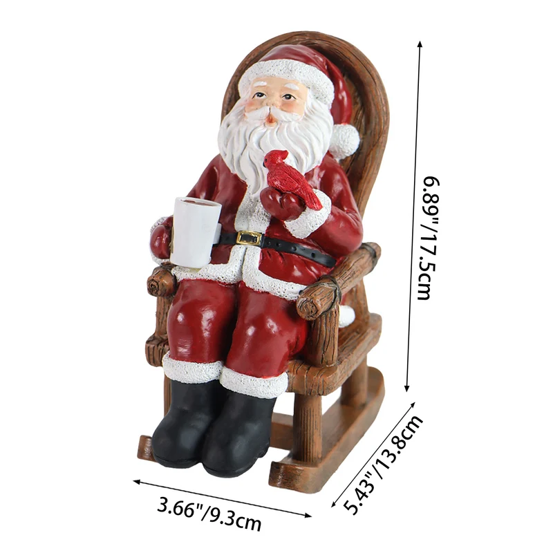 Modern Art Deco Solar Resin Candle Santa Christmas Decoration LED Small Night Light For Bedroom