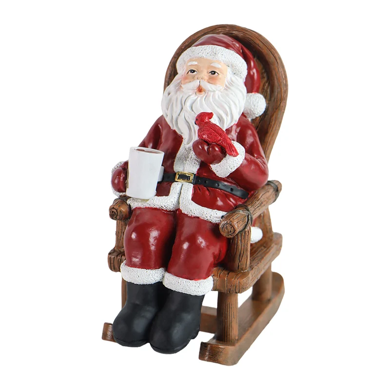 Modern Art Deco Solar Resin Candle Santa Christmas Decoration LED Small Night Light For Bedroom