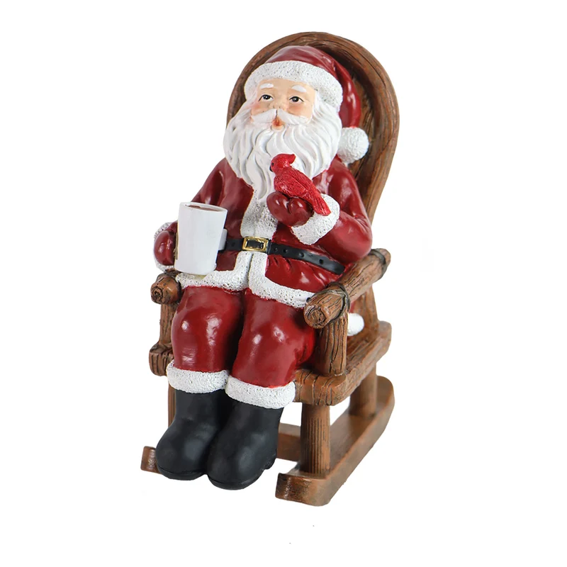 Modern Art Deco Solar Resin Candle Santa Christmas Decoration LED Small Night Light For Bedroom