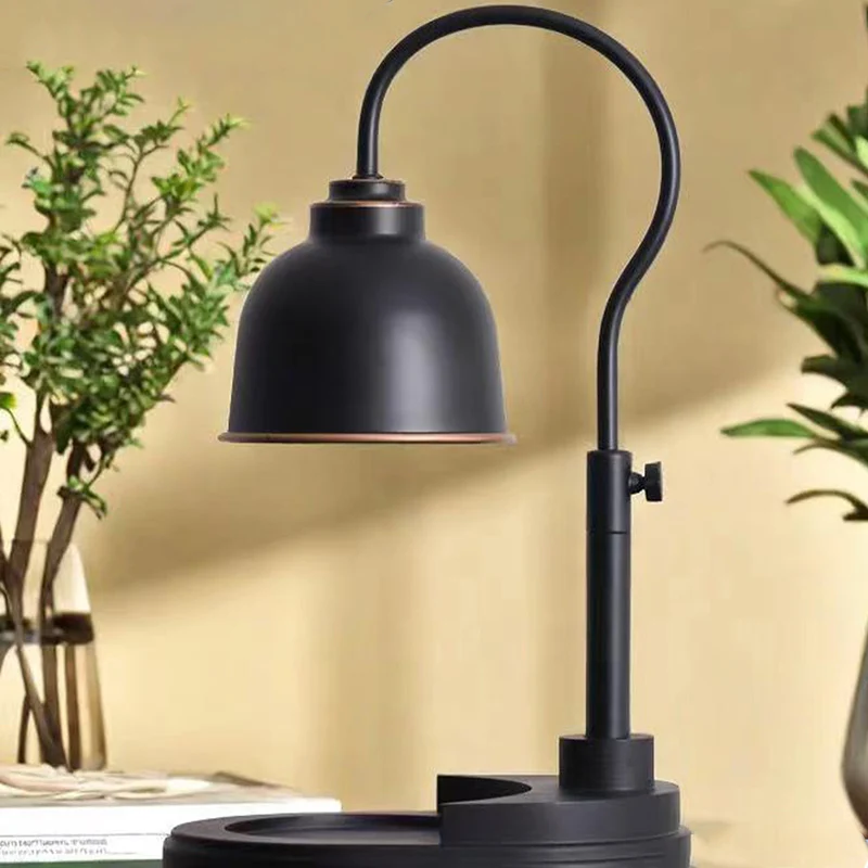 Modern Minimalist Dome Wood Iron 1-Light Melting Wax Table Lamp For Living Room