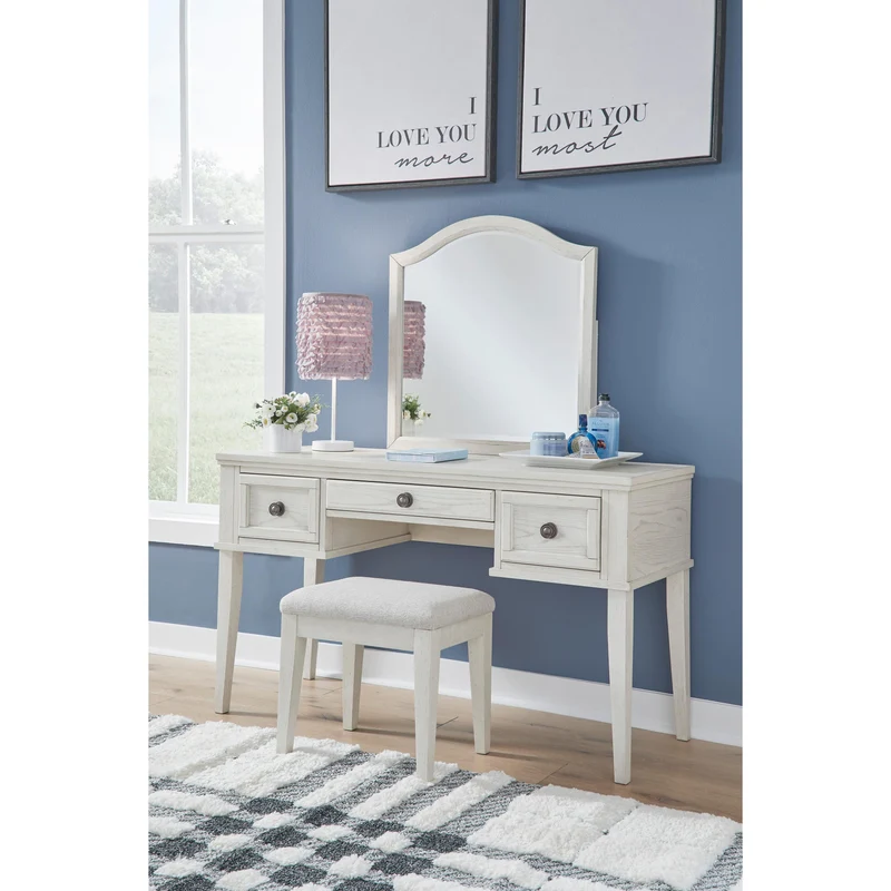 Signature Design by Ashley Robbinsdale B742B11 Mirrored Vanity with Bench