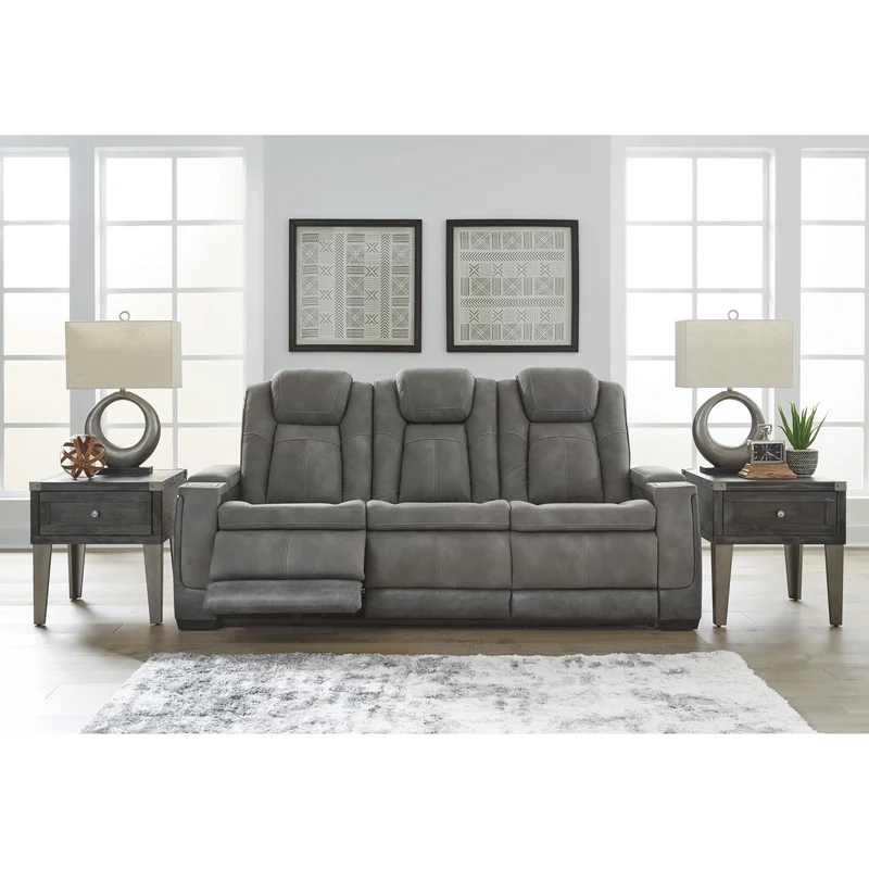 Signature Design by Ashley Next-Gen DuraPella 2200415 Power Reclining Sofa with Adjustable Headrest