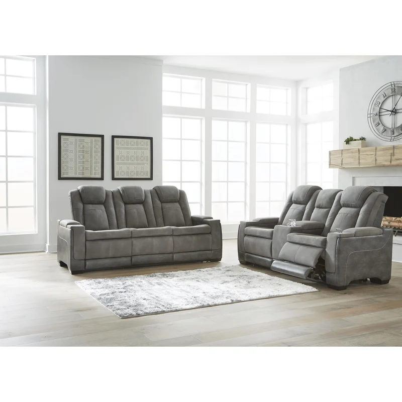 Signature Design by Ashley Next-Gen DuraPella 2200415 Power Reclining Sofa with Adjustable Headrest