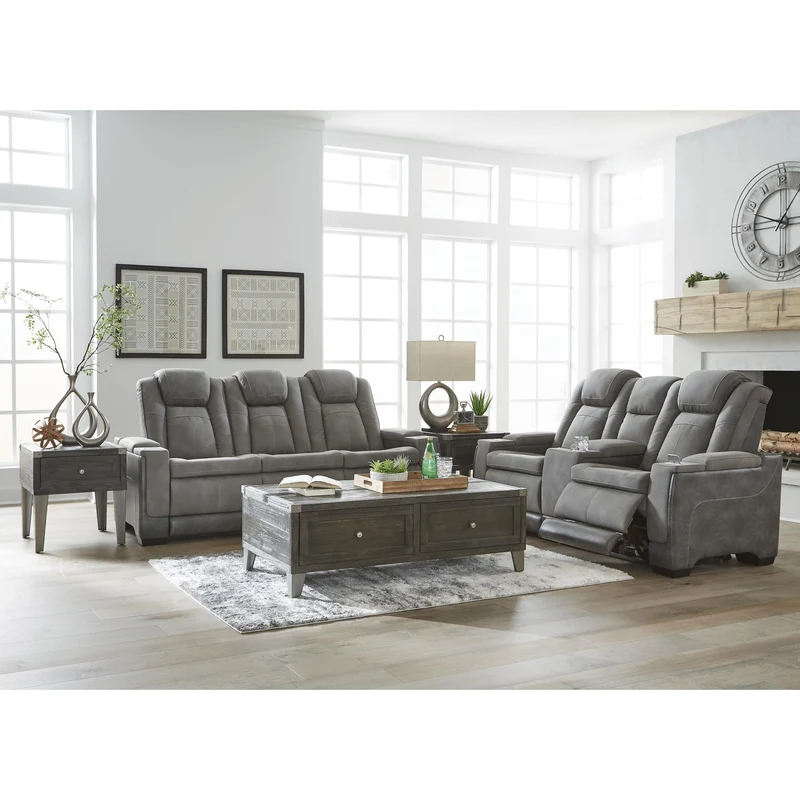 Signature Design by Ashley Next-Gen DuraPella 2200415 Power Reclining Sofa with Adjustable Headrest