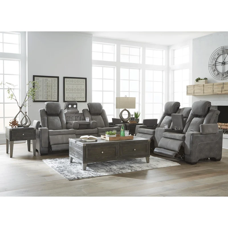 Signature Design by Ashley Next-Gen DuraPella 2200415 Power Reclining Sofa with Adjustable Headrest