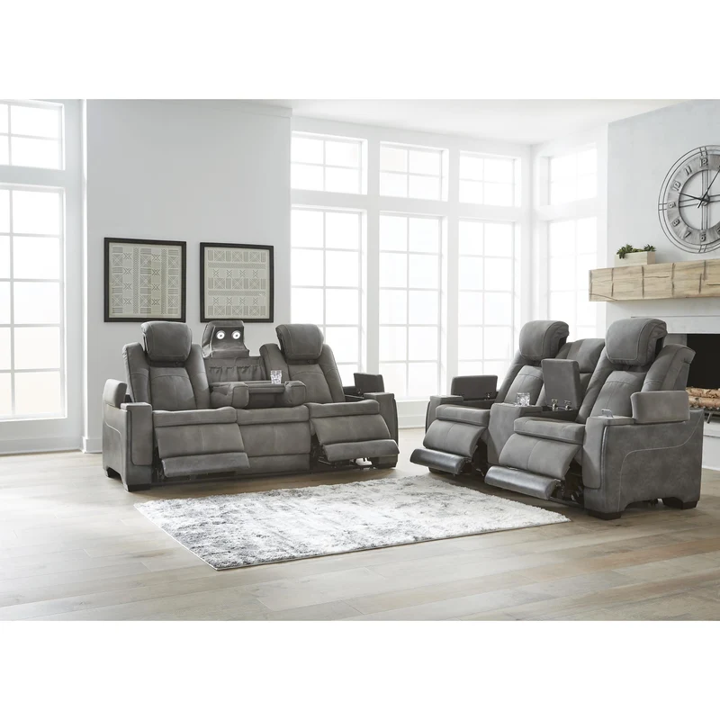 Signature Design by Ashley Next-Gen DuraPella 2200415 Power Reclining Sofa with Adjustable Headrest