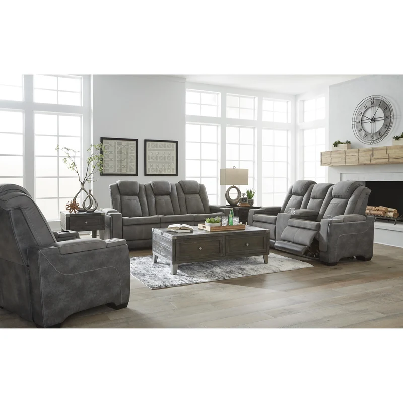 Signature Design by Ashley Next-Gen DuraPella 2200415 Power Reclining Sofa with Adjustable Headrest