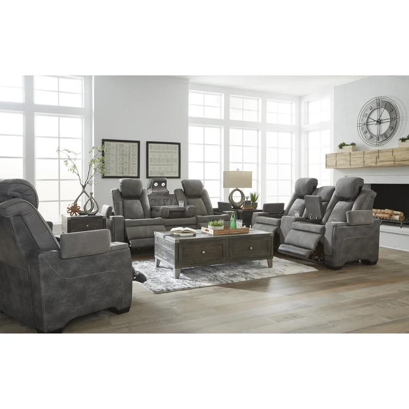 Signature Design by Ashley Next-Gen DuraPella 2200415 Power Reclining Sofa with Adjustable Headrest