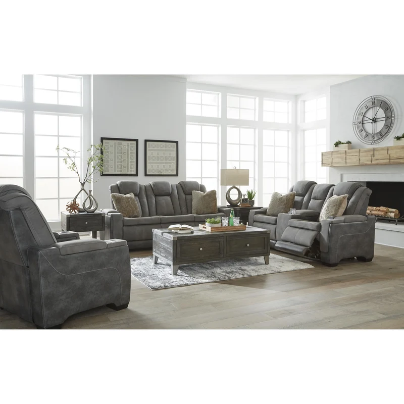 Signature Design by Ashley Next-Gen DuraPella 2200415 Power Reclining Sofa with Adjustable Headrest