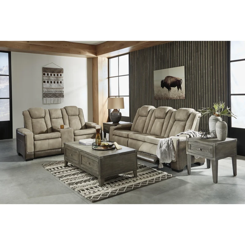 Signature Design by Ashley Next-Gen DuraPella 2200315 Power Reclining Sofa with Adjustable Headrest