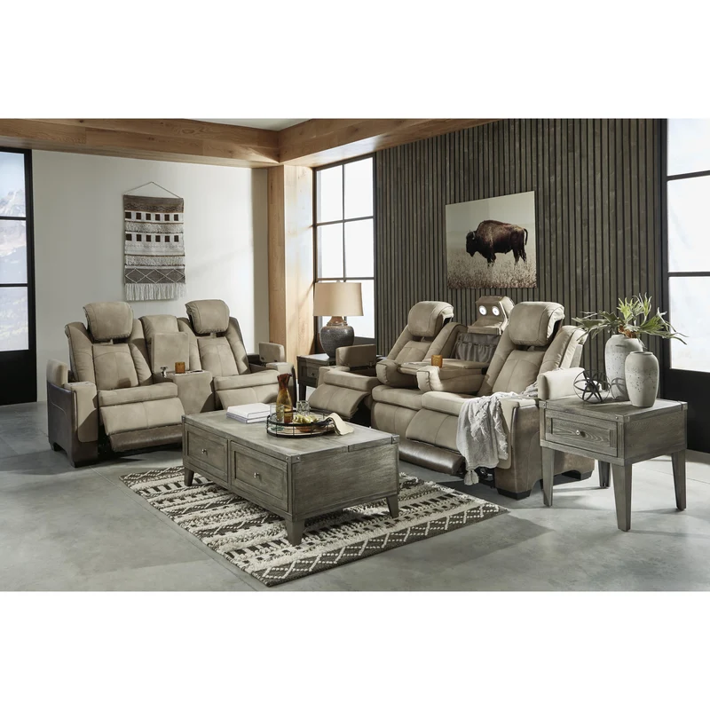 Signature Design by Ashley Next-Gen DuraPella 2200315 Power Reclining Sofa with Adjustable Headrest