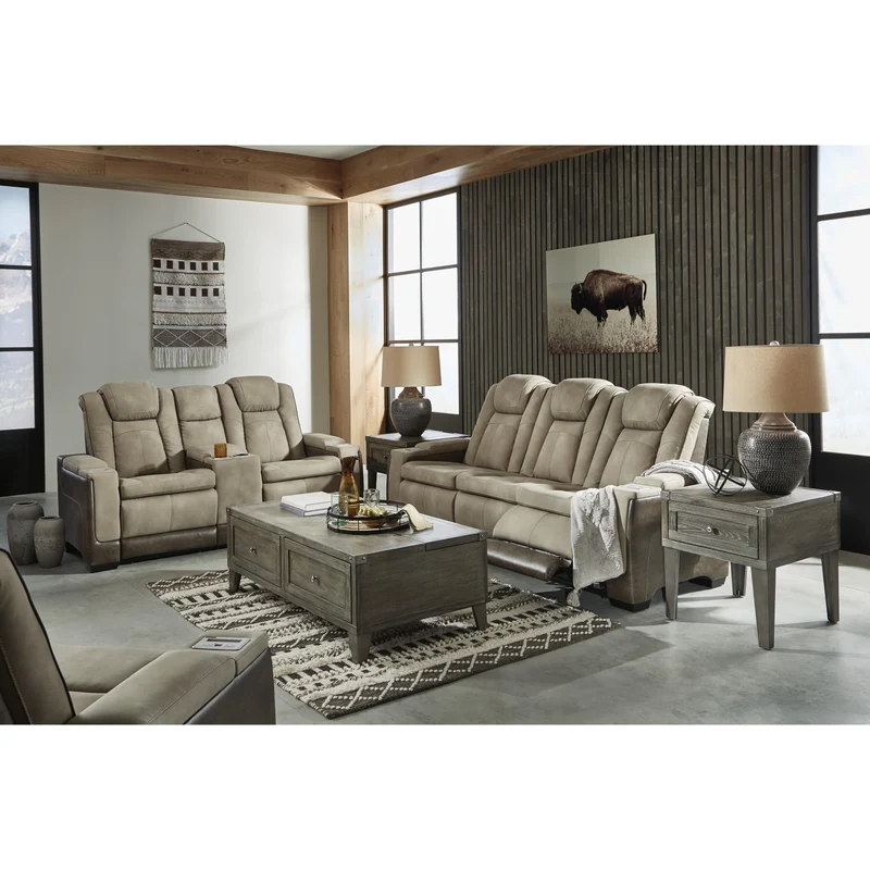 Signature Design by Ashley Next-Gen DuraPella 2200315 Power Reclining Sofa with Adjustable Headrest