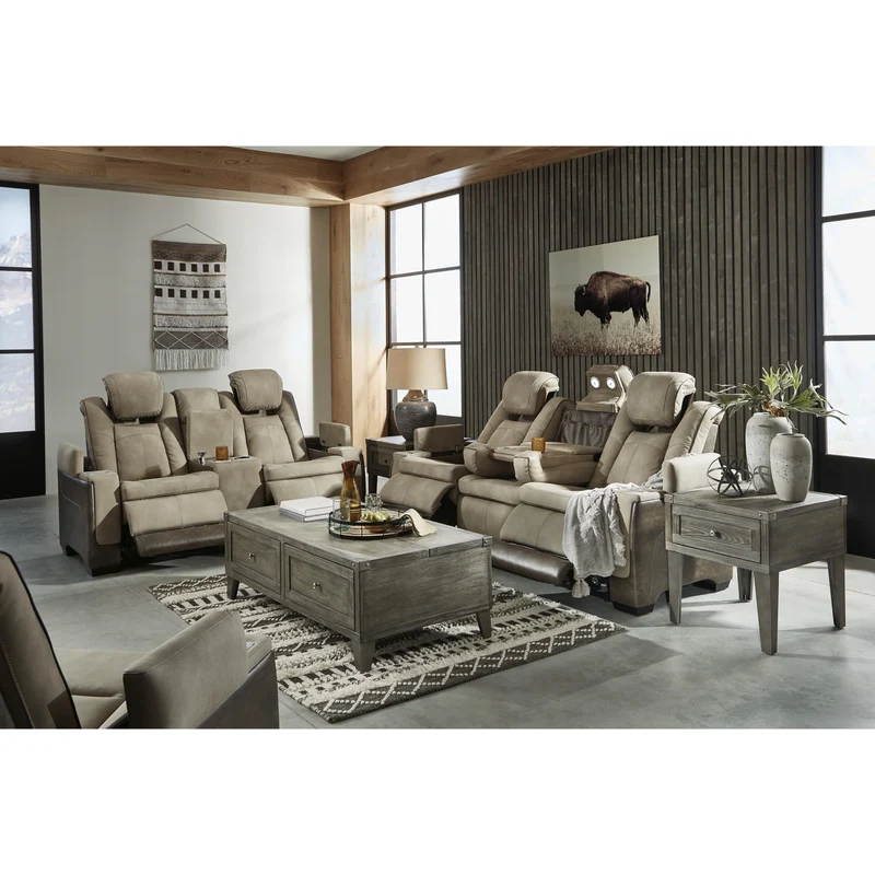 Signature Design by Ashley Next-Gen DuraPella 2200315 Power Reclining Sofa with Adjustable Headrest