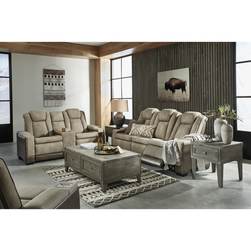 Signature Design by Ashley Next-Gen DuraPella 2200315 Power Reclining Sofa with Adjustable Headrest