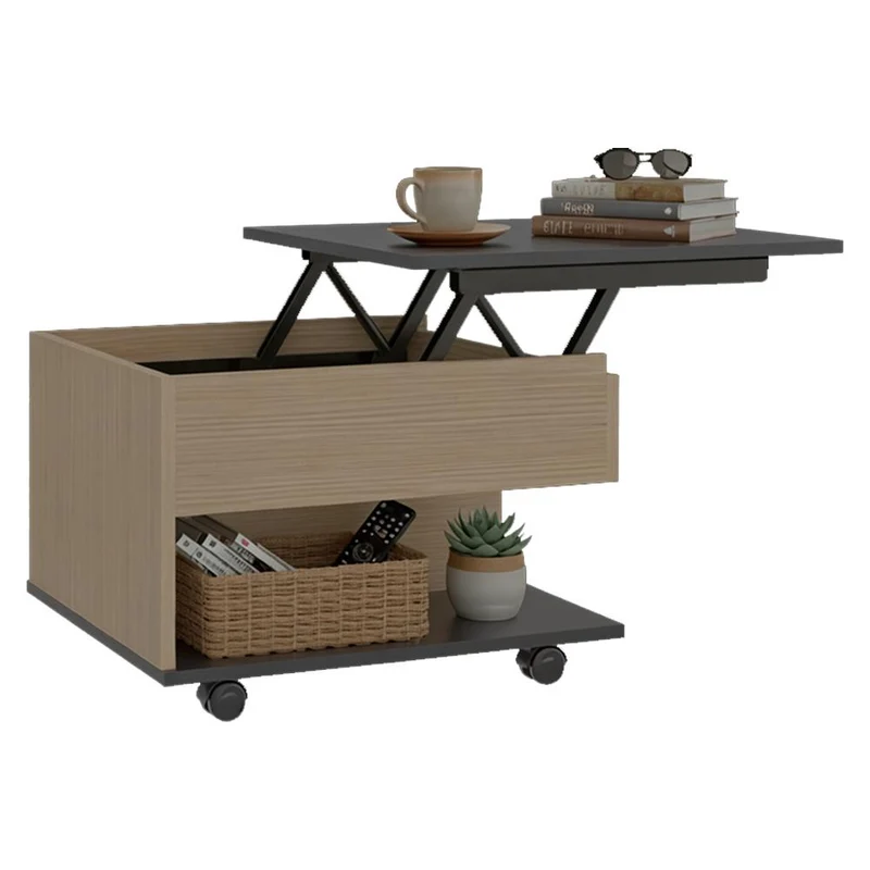 Mesa de Centro Salento, Cartagena y Wengue, con un Cajón Interno Multiusos